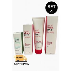 Good Clean Goop Beauty Skincare Set 4 Toner Oil Scrub Exfoliant Glow